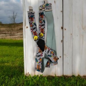 Electrician, pattern, suspenders, Vibrant Orange and Yellow Patchwork Sculpture